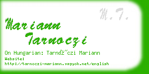 mariann tarnoczi business card